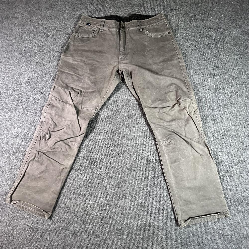 Vintage Kuhl Khakis Pant Men's 38x32 Gray Straight Workwear Utility Technician